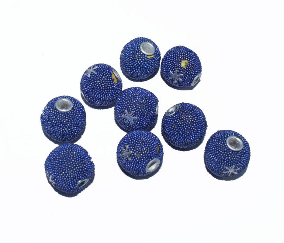 Handmade Kashmiri Beads use for jewelry makings, KASM-58-Per Packet of 25 Pcs / 18 MM