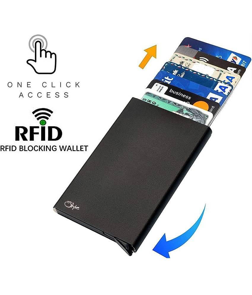 STYLE SHOES Blue Steel Credit/Debit Card 6 Slot Card Holder For Men & Women