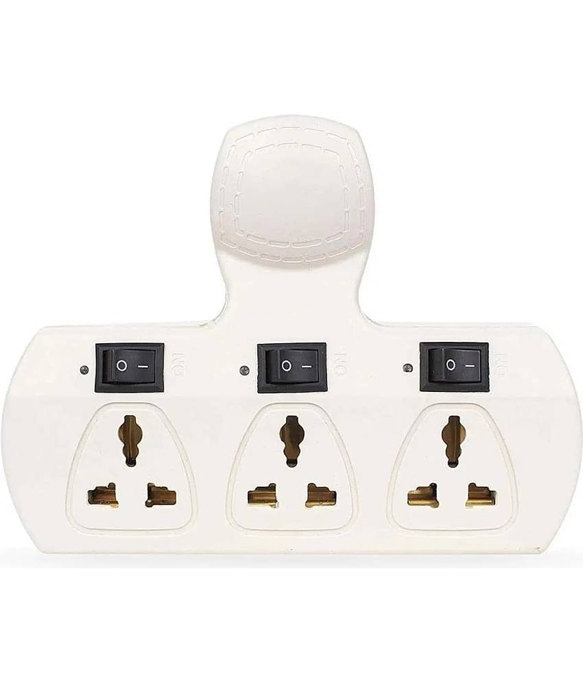 Leavess-240 volts Multi Plug Point 3+3 Universal Socket Adaptor with LED Indicator, Individual Switches, Fuse Protection & Short Circuit Protection Extension Board (Cordless)