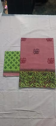 Pinku Marine Pure Cotton Saree by Venkat Lakshmi Cloth Business