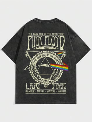Pink Floyd Acid Wash Oversized T-Shirt-Black / S