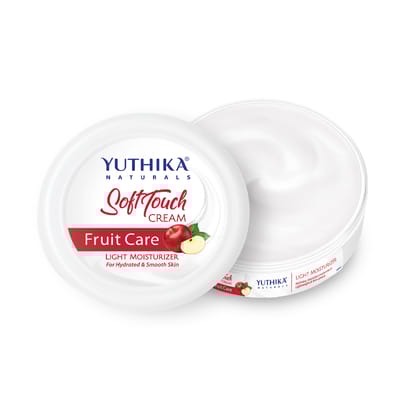 Yuthika Fruit Care Light Moisturizer Cream for All Skin Types 200ml, Non Sticky, Instant Hydration, Deep Nourishment