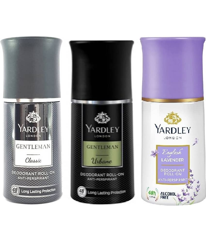 Yardley London - CLASSIC ,URBAN &ENGLISH LAVENDER Deodorant Spray for Men,Women 150 ml ( Pack of 3 )