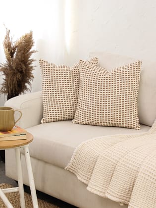 Girnar - Set Of 2 Cushion Covers (Brown) - Medium