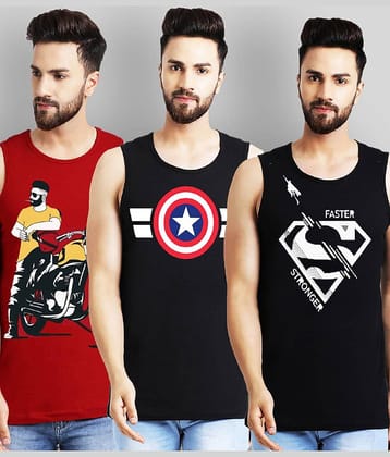 Leotude Pack of 3 Cotton Blend Regular Fit Men's T-Shirt ( Multicolor )