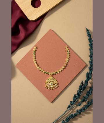 ROFARWORD Gold Brass Necklace Set ( Pack of 1 )