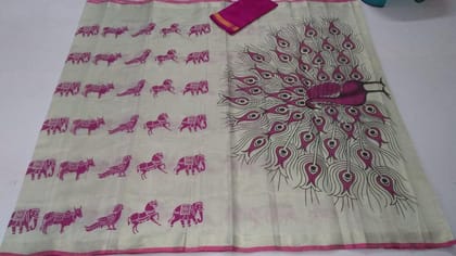 LINEN DIGITAL PRINTED SAREE 1428