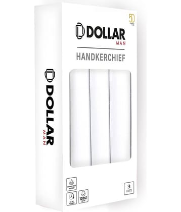 Dollar - White Cotton Men's Handkerchief ( Pack of 3 )