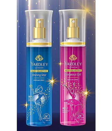 Yardley London SHINING STAR & GORGEOUS GIRL,135 ML EACH Body Mist for Women,Unisex,Men 270 ml ( Pack of 2 )
