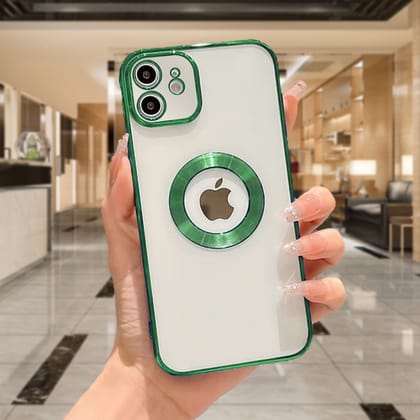iPhone 11 Chrome Ring Logo Cut Case-Green