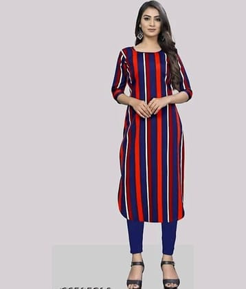 AK FASHION MALL Pack of 1 Crepe Printed Straight Women's Kurti - ( Multicolor )