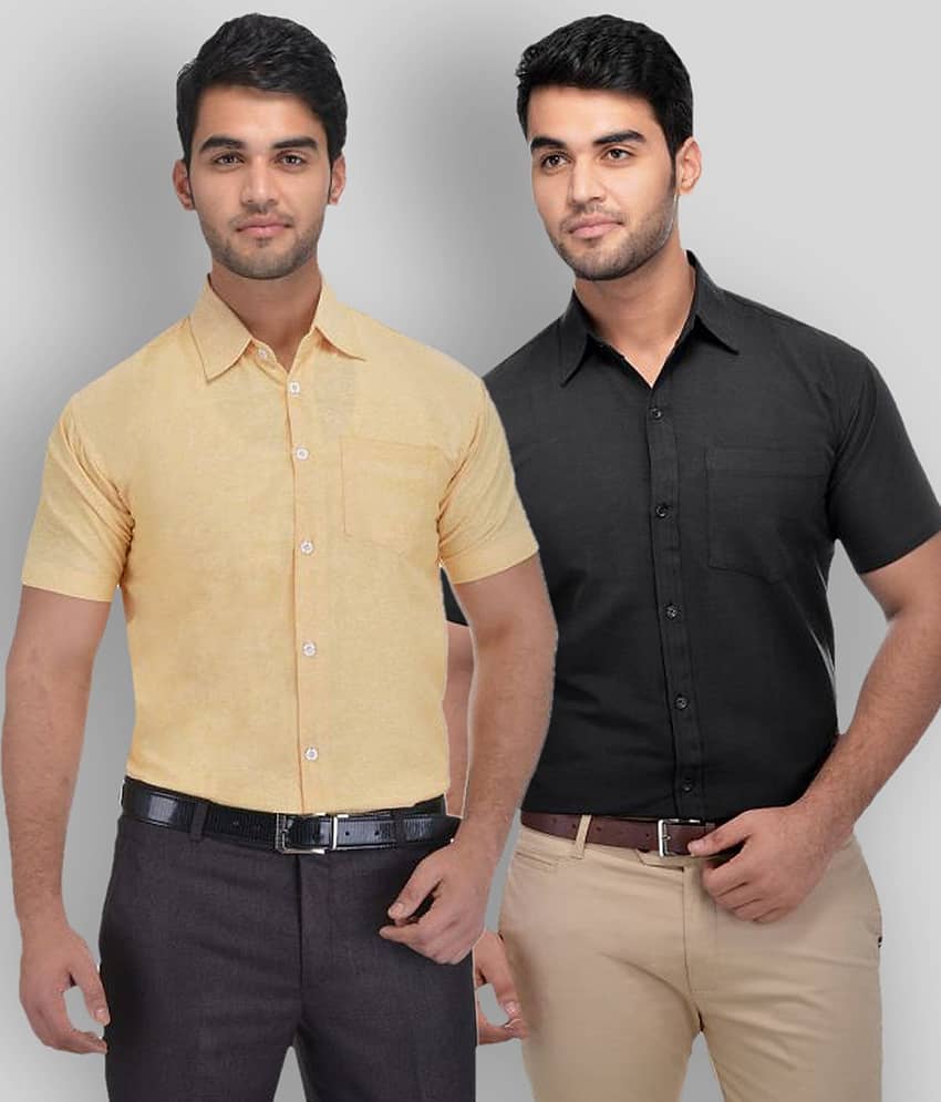 DESHBANDHU DBK - Multicolor Cotton Regular Fit Men's Formal Shirt (Pack of 2)