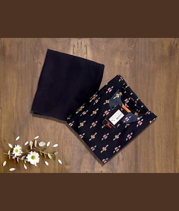 Ethnic Basket Pack of 1 Crepe Self Design A-line Women's Kurti - ( Black )