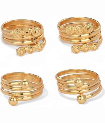 AanyaCentric Gold Toe Rings ( Pack of 2 )