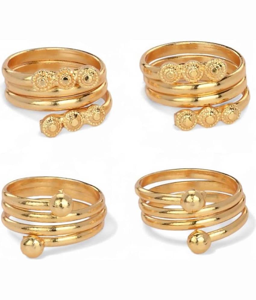 AanyaCentric Gold Toe Rings ( Pack of 2 )