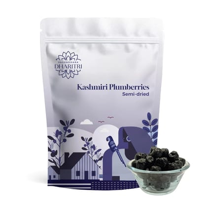 VASUNDHARA DHARITRI Semi-dried Kashmiri Plumberries 250gms, Naturally Dried Prunes, High in Vitamins & Fibers, Improves Digestion, Boosts Bone & Heart Health, Guilt-free Juicy Snacks for Heal