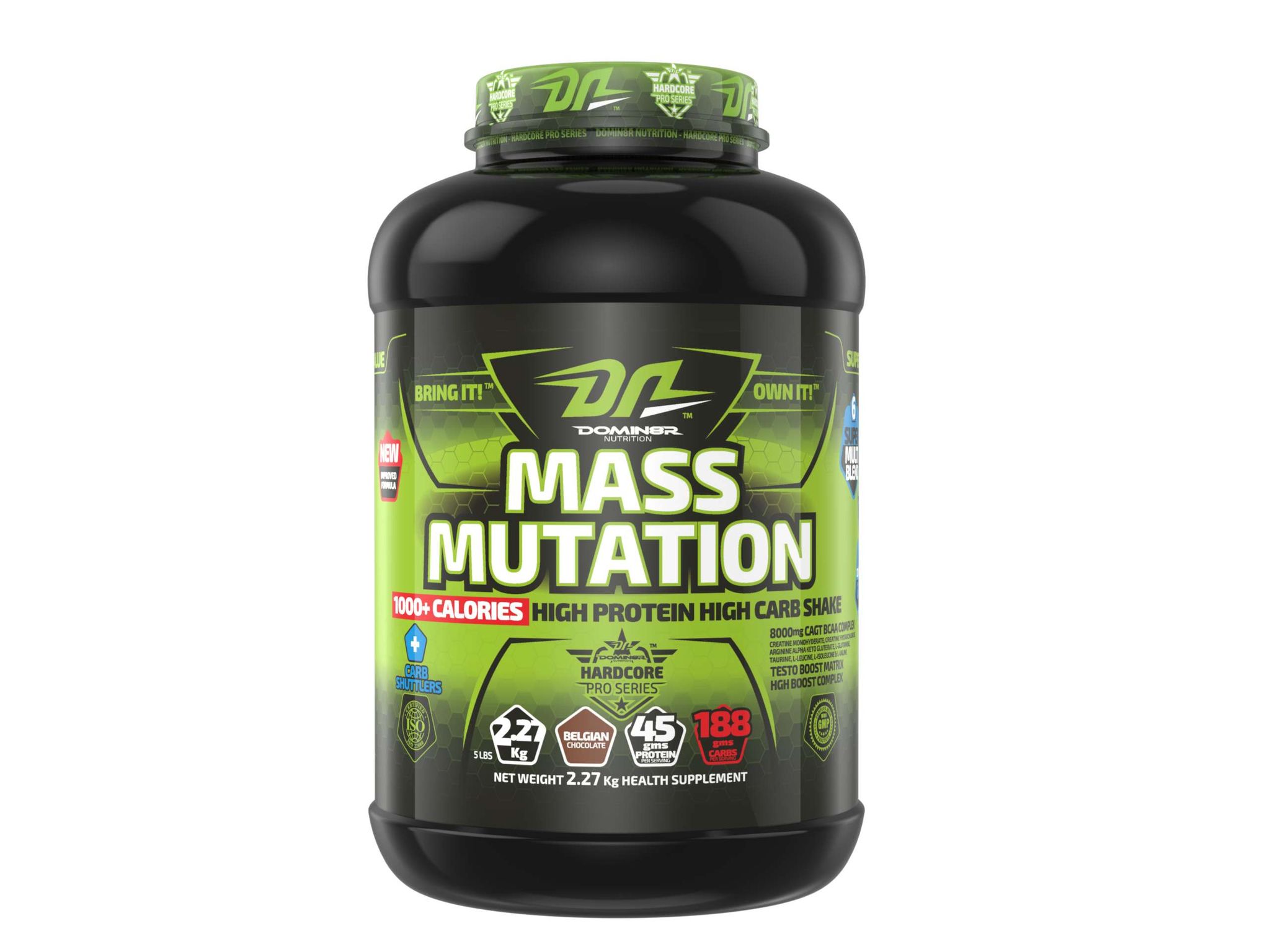 DN Mass Mutation, 5 Lbs, Chocolate, High Protein High Carb Mass Gainer, 45g Of Protein & 1000+ Kacl Per Serving With Testo Boost Matrix 8000 Mg Cgt Bcaa Complex, Accelerate Post Workout Recovery…
