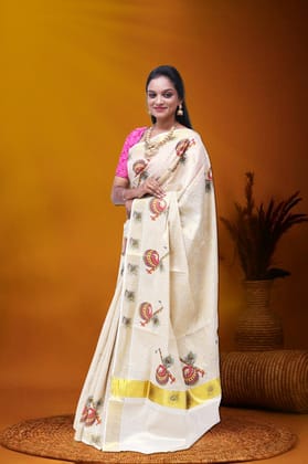 MK-700 GOLD TISSUE SAREE 6.25 MTR