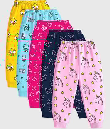 Kuchipoo Pack of 5 Girls Cotton Blend Trackpants ( Colors )