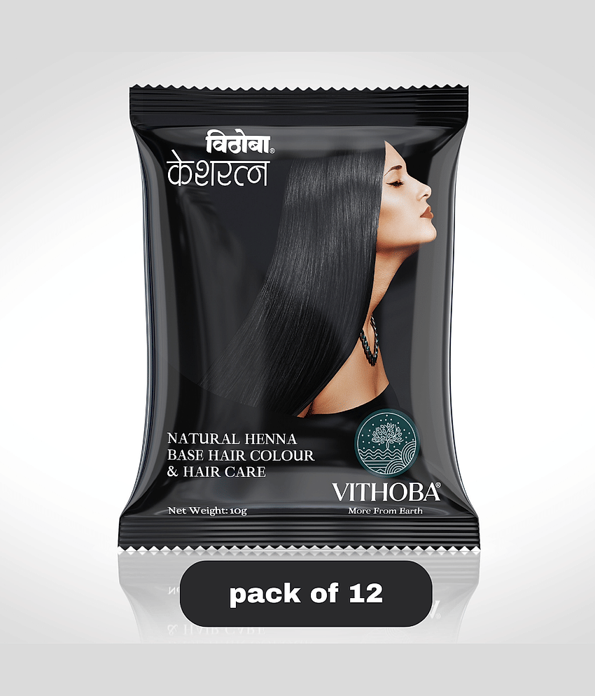 Vithoba Natural Temporary Hair Color 120 g Black