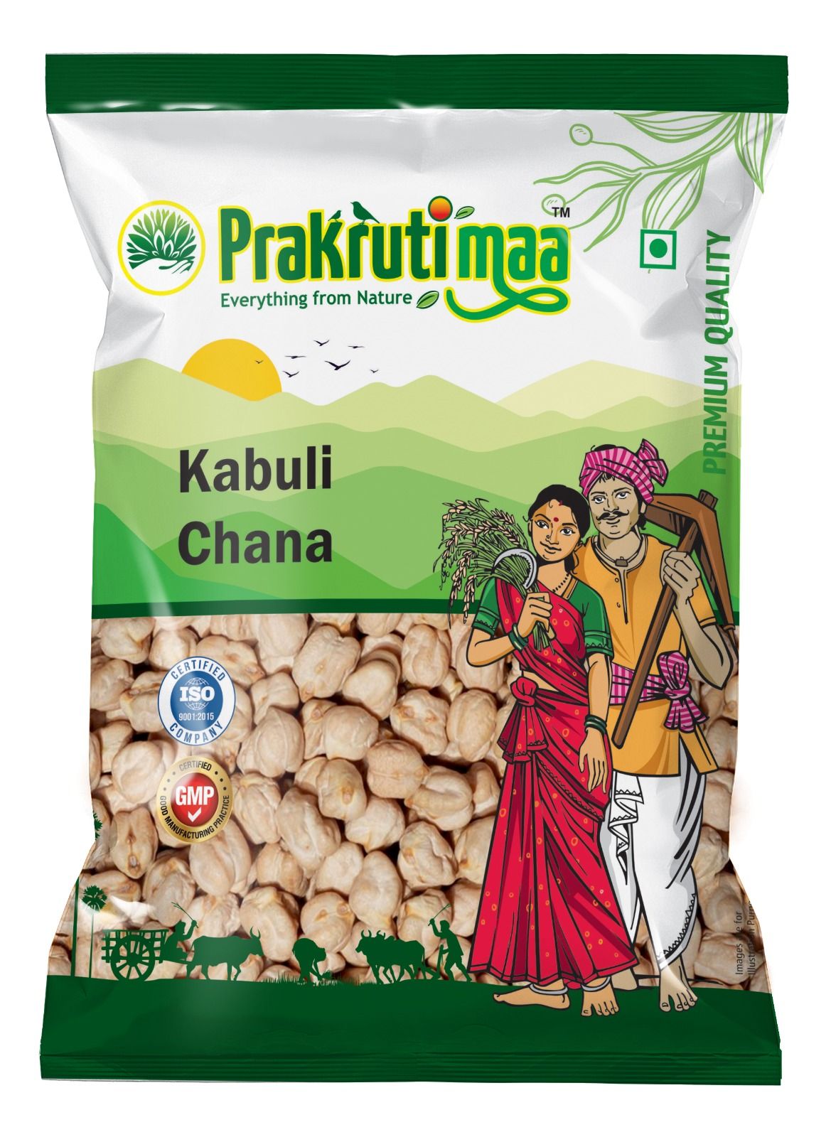 Prakrutimaa Premium Kabuli Chana (1Kg) | White Chickpeas