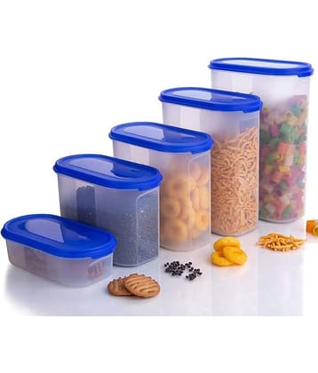 iview kitchenware - Grocery/Food/Pasta Polyproplene Navy Blue Dal Container ( Set of 5 )