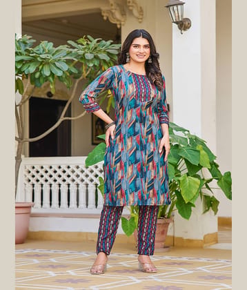 YAGNIK FASHION Cotton Printed Kurti With Pants Women's Stitched Salwar Suit - Pink ( Pack of 1 )