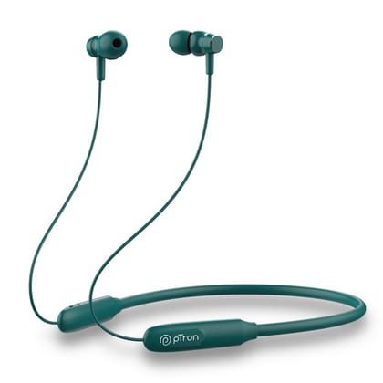 PTron Tangent Flex Bluetooth 5.3 Wireless In Ear Headphone with Mic, 38H Playtime, 13mm Driver, Dual Device Pairing Wireless Neckband, Type-C Charge, Magnetic Buds & IPX5 Water Resistant(Forest Green) PTron Tangent Flex Bluetooth 5.3 Wireless In Ear Headphone with Mic, 38H Playtime, 13mm Driver, Dual Device Pairing Wireless Neckband, Type-C Charge, Magnetic Buds & IPX5 Water Resistant(Forest Green)