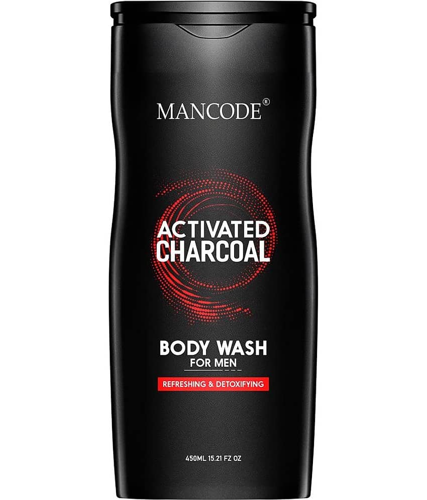 Mancode Activated Charcoal Body Wash For Men , Face with Active Charcoal and Natural Oils, 450 ml (Pack of 1)