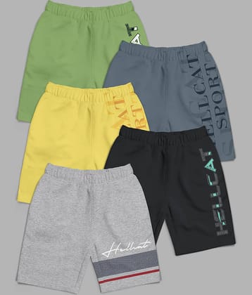 HELLCAT Pack of 5 Girls Cotton Blend Hot Pants ( Multicolor )