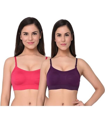 Elina Multi Color Cotton Solid Sports Bra