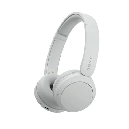 Sony WH-CH520 Wireless Bluetooth Headphones On Ear with Mic, Up to 50Hrs Battery, Quick Charge, DSEE Upscale, Multipoint Connectivity, Voice Assistant, Customized EQ-White Sony WH-CH520 Wireless Bluetooth Headphones On Ear with Mic, Up to 50Hrs Battery, Quick Charge, DSEE Upscale, Multipoint Connectivity, Voice Assistant, Customized EQ-White