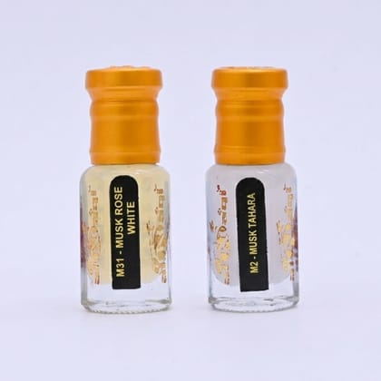 alnaqi fragrances Musk Tahara & White Rose Attar Combo (6ml x 2) - Pure White Musk & Floral Rose Perfume Oil, Alcohol-Free Long-Lasting Concentrated Ittar for Men & Women, Premium Gift Pack alnaqi fragrances Musk Tahara & White Rose Attar Combo (6ml x 2) - Pure White Musk & Floral Rose Perfume Oil, Alcohol-Free Long-Lasting Concentrated Ittar for Men & Women, Premium Gift Pack