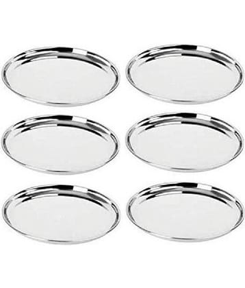 Dynore 6 Pcs Stainless Steel Silver Full Plate