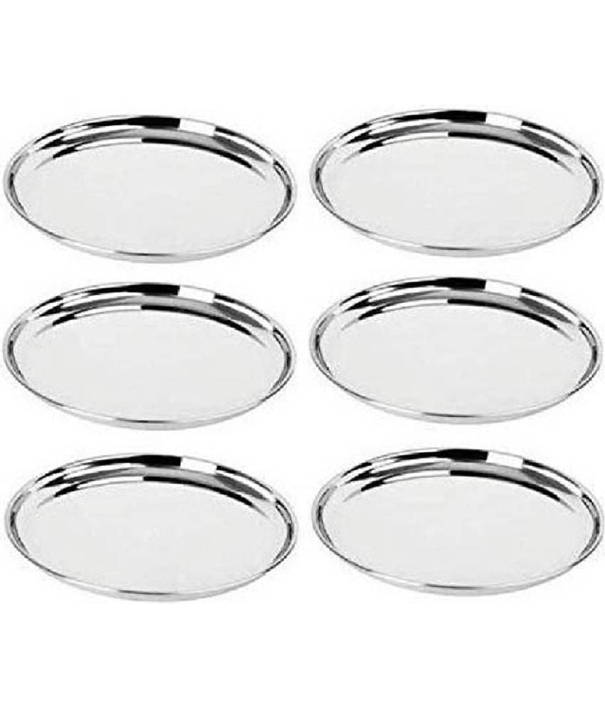 Dynore 6 Pcs Stainless Steel Silver Full Plate