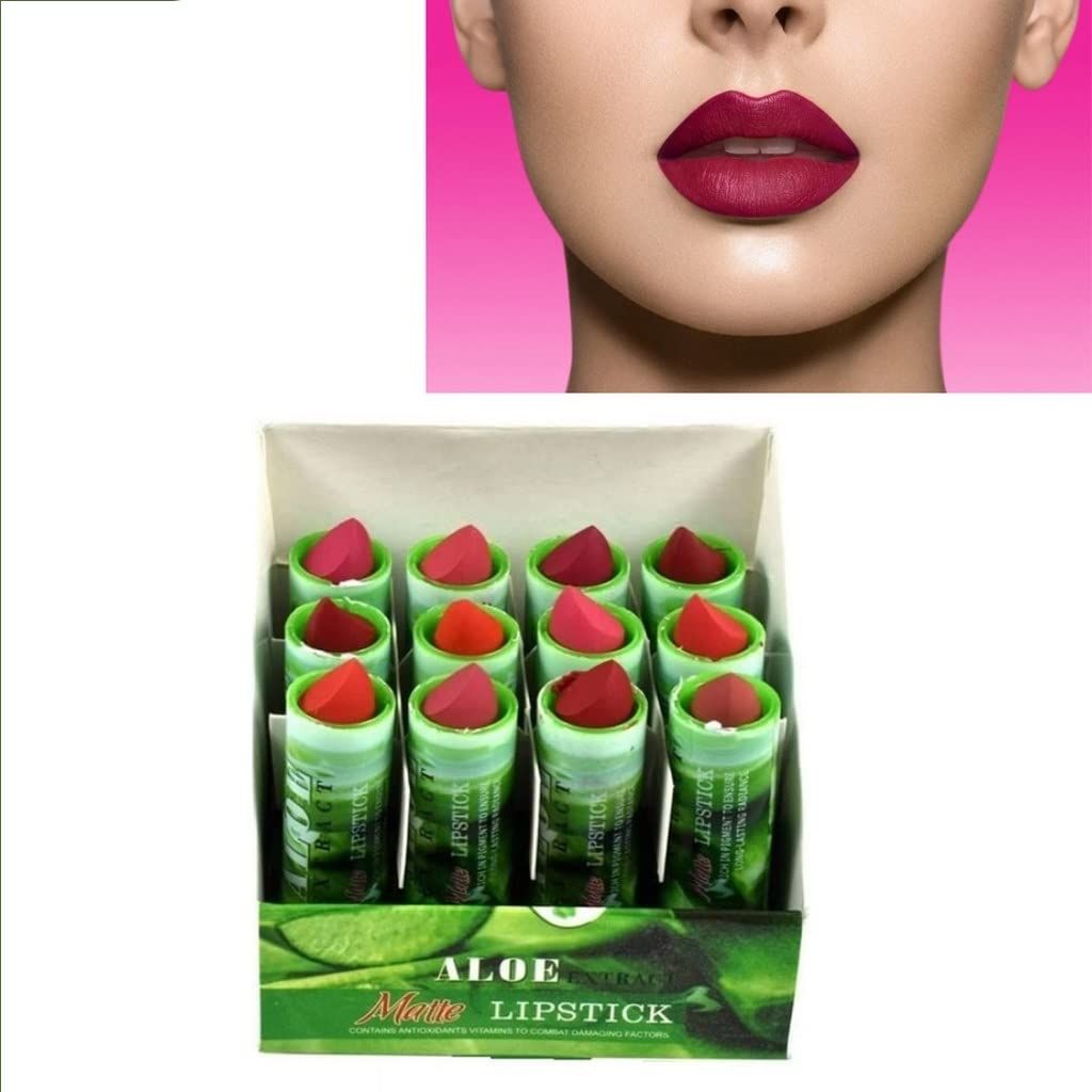 Elecsera Green Tea Multicolour Matte Lipstick Set of-12 (Multicolour, 3 g)