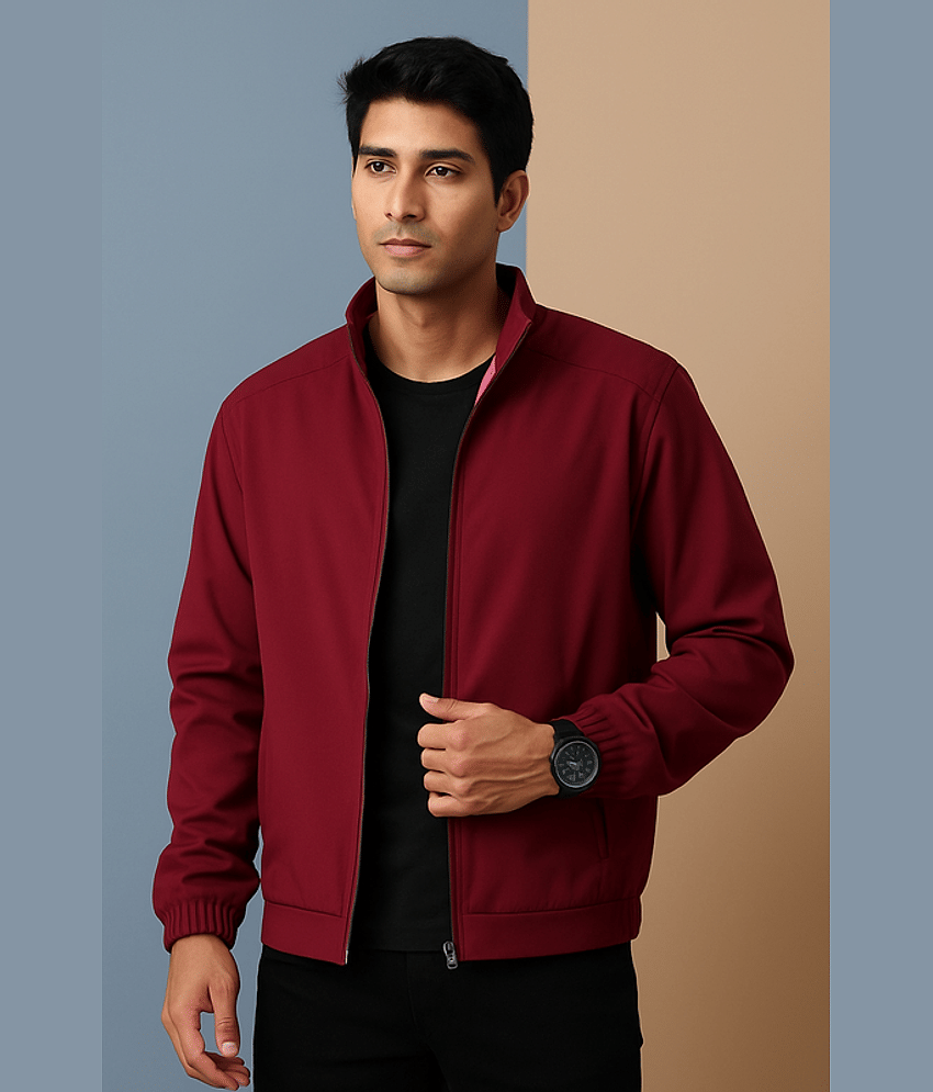 VOXATI Polyester Men's Casual Jacket - Maroon ( Pack of 1 )