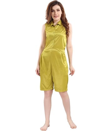 Romaisa - Yellow Satin Regular Fit Women's Jumpsuit ( Pack of 1 )