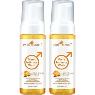 PARK DANIEL Men's Intimate Wash Maintain Ph Balance with Orange Extract Pack of 2 of 150ML (2 x 150 ml)