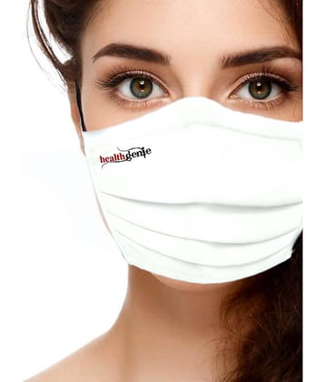 Healthgenie 201 Washable & Reusable Face Mask, Double Layer (Pack of 1) White Colour