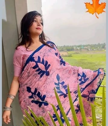 Gullak Georgette Printed Regular Saree With Unstitched Blouse Piece ( pink )