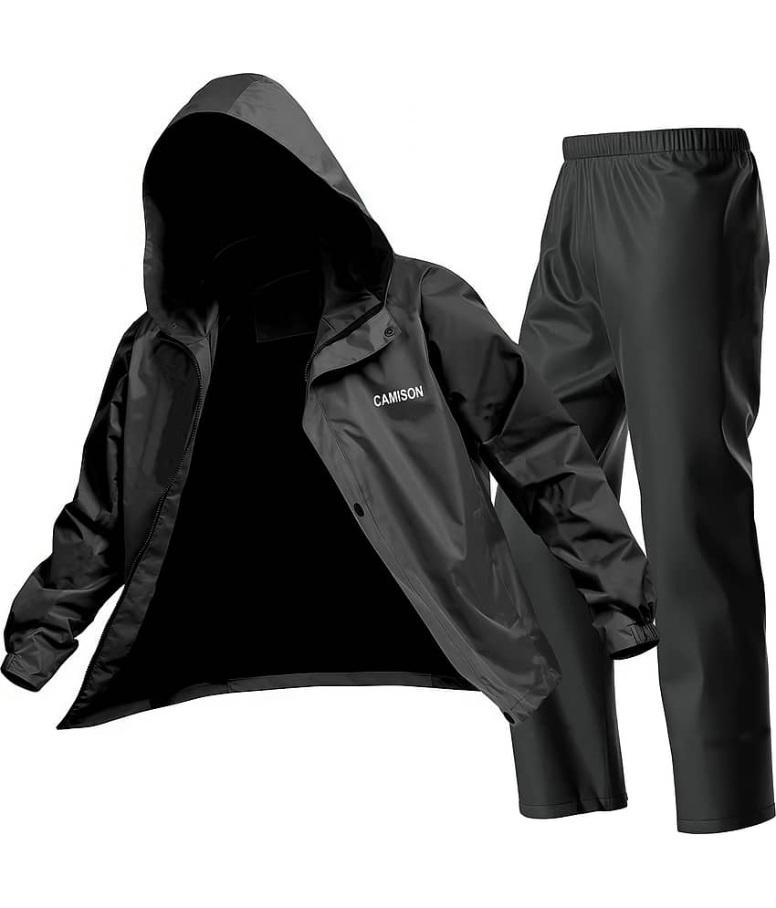 CAMISON Black Polyester Men's Rain Suit Set ( Pack of 1 )