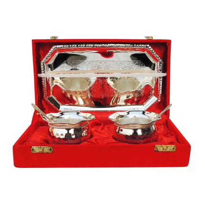Brass 2 Bowl Set With Velvet Box (BMAS014 A)