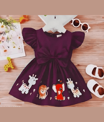 VELION Rayon Frock For Baby Girls ( Pack of 1 , Purple )