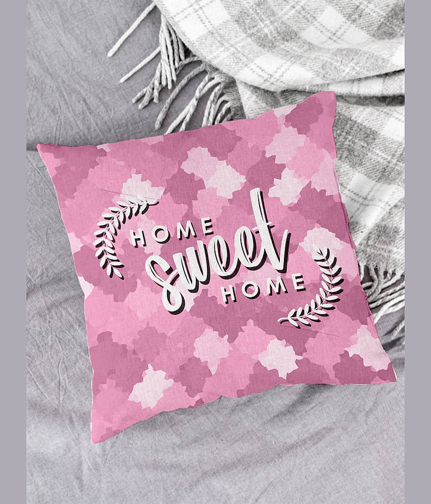 Houzzcode - Water Repellent Pink Polyester Pillow Covers 40x40x3 ( Pack of 1 )
