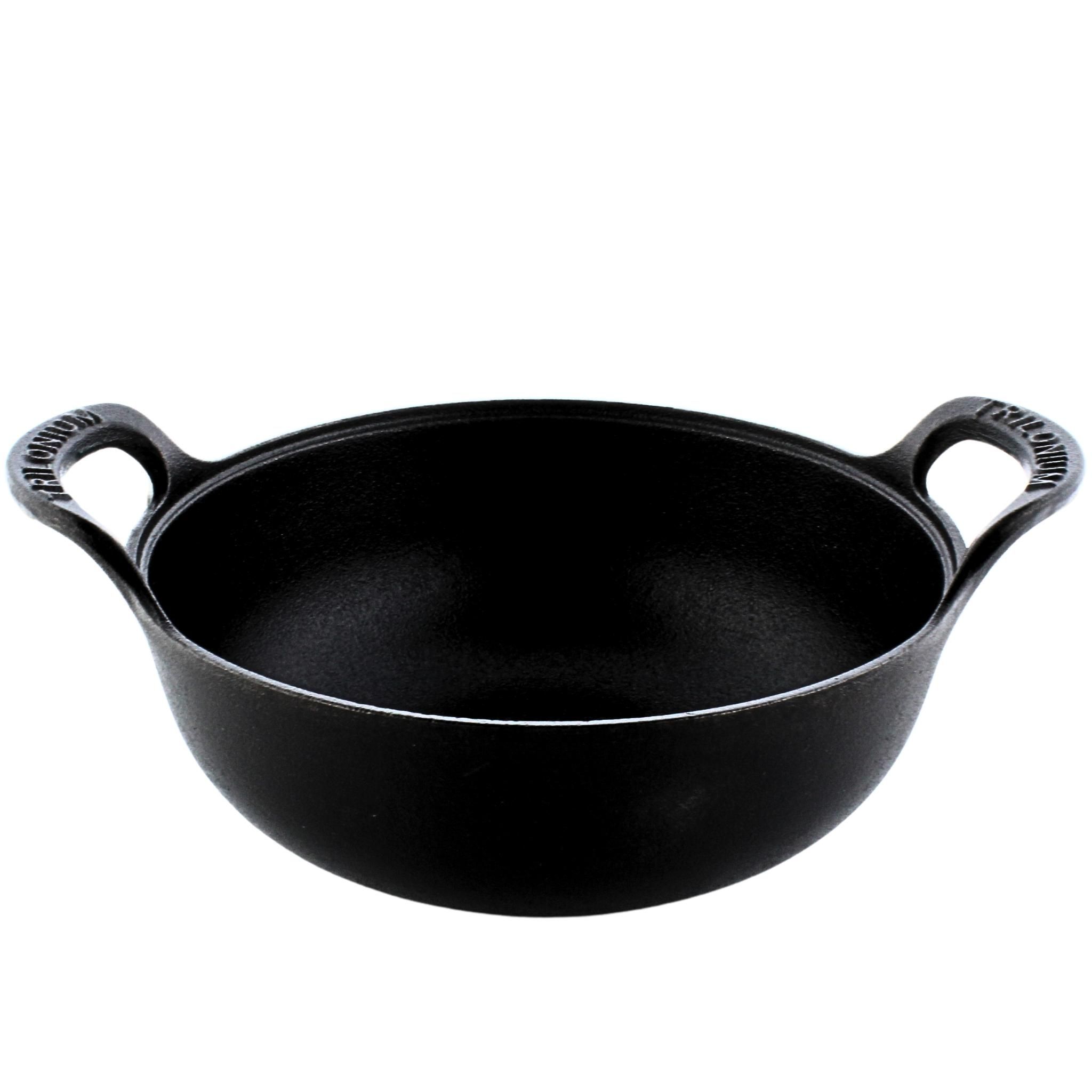 TRILONIUM Triple Seasoned Cast Iron CrockWok Kadhai 30 cms, 3.7 kgs