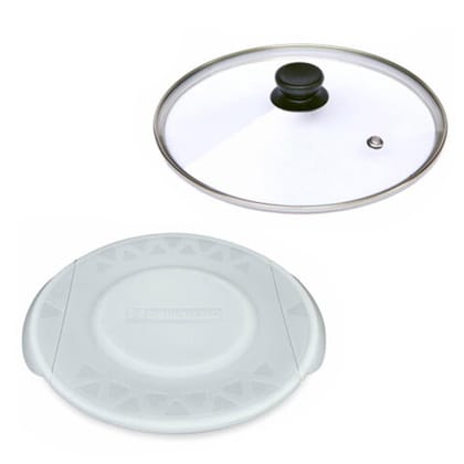 Geek Robocook Compatible Silicone Lid & Tempered Glass Lid Combo, Compatible with 6 Litre Variants - 6L Kit 1