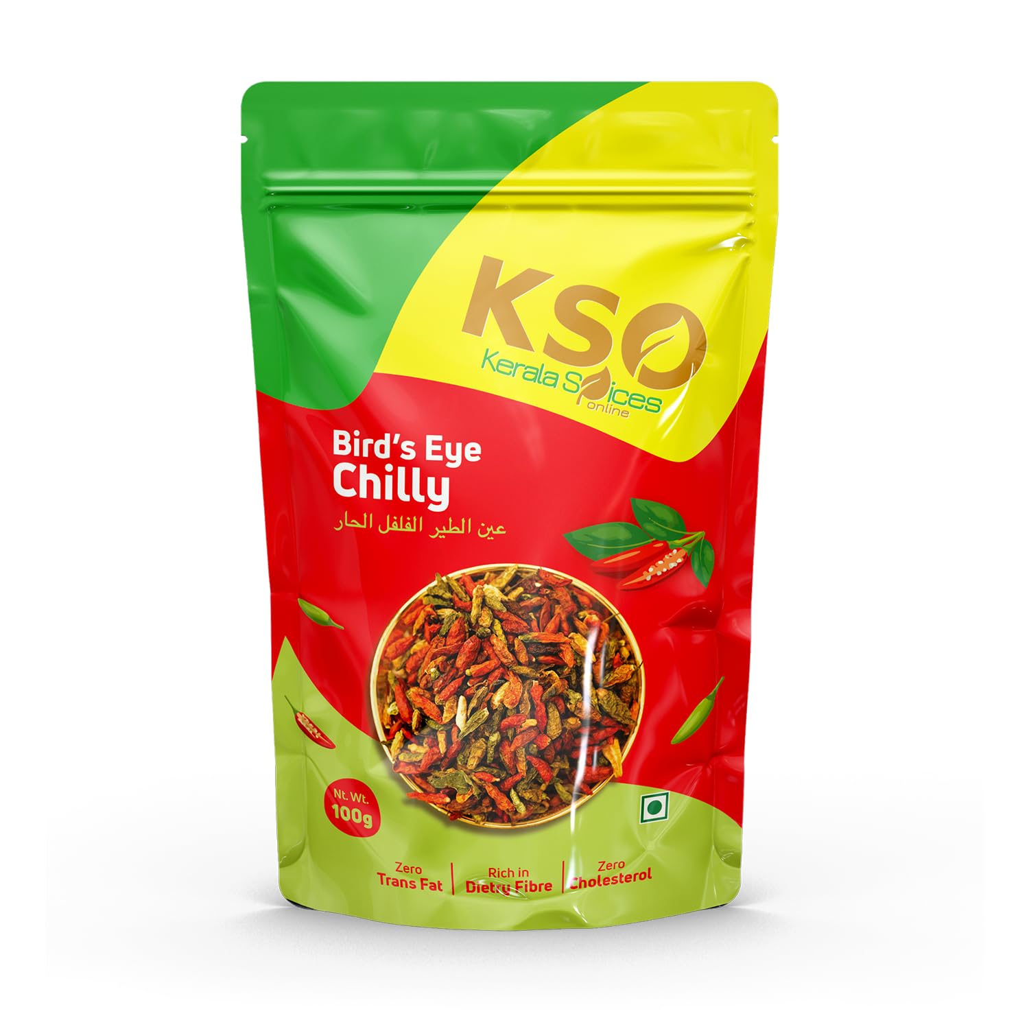 Kerala Spices Bird Eye Chilli 100g | Small & Spicy Dried Chilies | 100% Natural & Premium Quality | Authentic Flavor for Curries, Salsas, Pickles & More