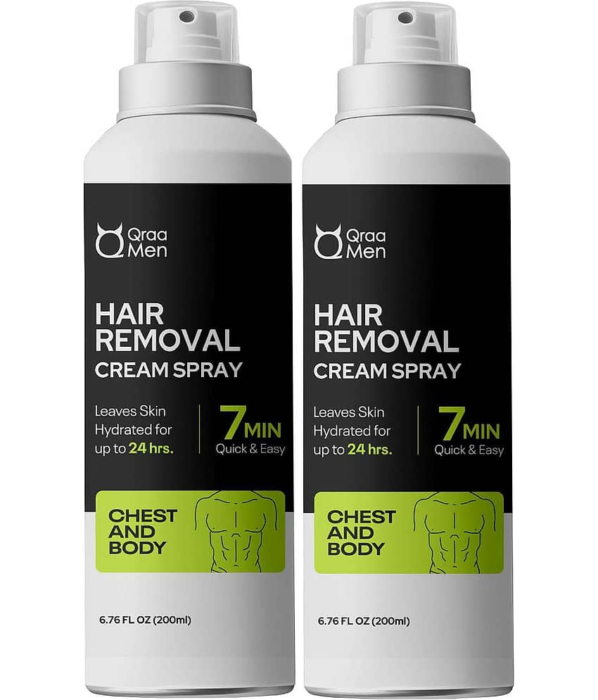 Qraa Moisturizing Hair Removal Spray for Men 400 ( Pack of 2 )