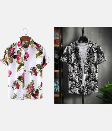 Qlonz store Elastane Regular Fit Solids Half Sleeves Men's Casual Shirt - Multi ( Pack of 2 )